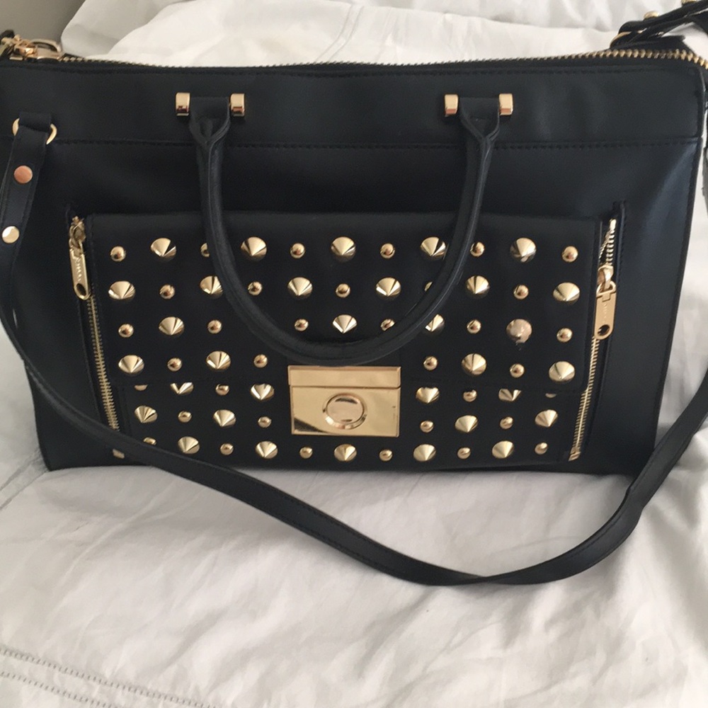 ⭐️Milly two-in-one Black Leather Studded Tote